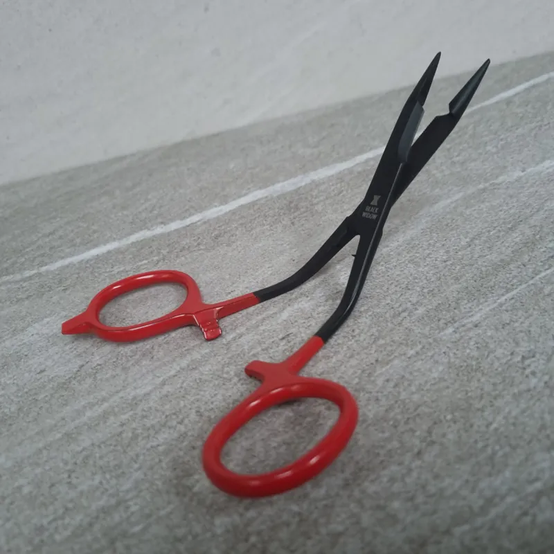 Dr.Slick BLACK WIDOW BENT SHAFT SCISSORS CLAMPS with Straight Blades-10